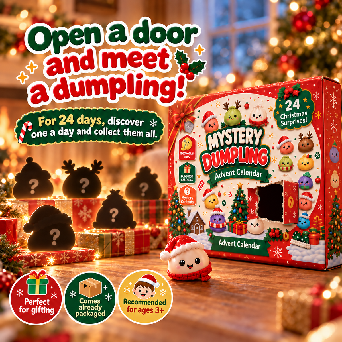 Nucca 2026 Dumpling Squishy Advent Calendar — Indoor Recreation Stress Relief Toy